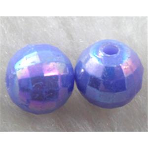 Resin Beads, faceted round, lavender AB-Color, 8mm dia, approx 3800pcs