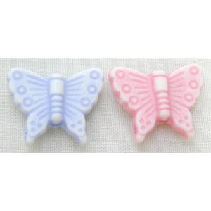 colorful Plastic Beads, mixed, Butterfly, 13x16.5mm, about 1400 pcs.