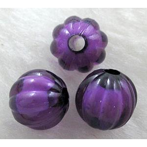 Round Acrylic Bead,Transparent, Deep purple, 10mm dia, approx 2000pcs