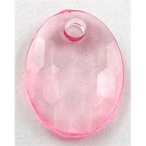 Acrylic Bead,Transparent, Pink, 12x16mm,3mm thick, approx 2600pcs