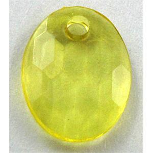Acrylic Bead,Transparent, Yellow, 12x16mm,3mm thick, approx 2600pcs