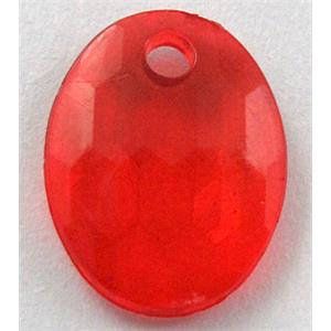 Acrylic Bead,Transparent, Red, 12x16mm,3mm thick, approx 2600pcs