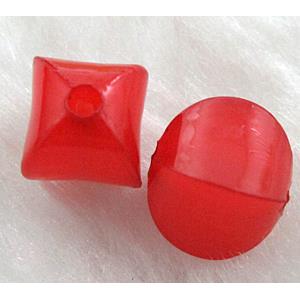 Acrylic Bead, Red, 10x10mm, approx 1800pcs