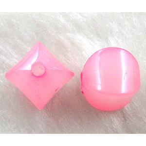 Acrylic Bead, Pink, 10x10mm, approx 1800pcs
