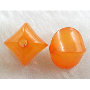 Acrylic Bead, Orange, 10x10mm, approx 1800pcs
