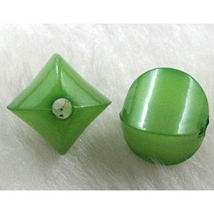Acrylic Bead, Green, 10x10mm, approx 1800pcs