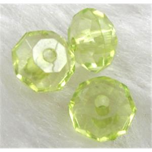 faceted rondelle Acrylic Bead, transparent, 10mm dia