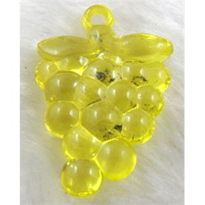 Grape Acrylic pendant, transparent, yellow, 16x38mm,approx 270pcs