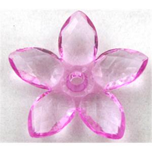 Acrylic bead, flower, transparent, purple, 22mm dia, approx 1600pcs