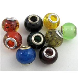 Amber Beads, NR, rondelle, mixed color, approx 14.5mm dia, 5mm hole