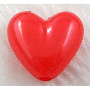 resin, heart, jewelry bead, red, 24x20mm, approx 340pcs