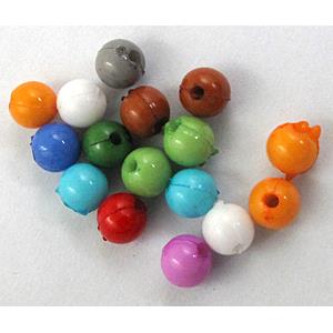 Plastic round Beads, Mix color, 6mm dia, approx 9000pcs
