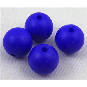 round matte resin beads, deep blue, approx 8mm dia