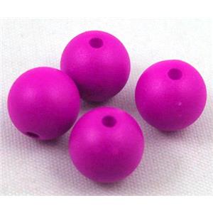 round matte resin beads, hotpink, approx 8mm dia