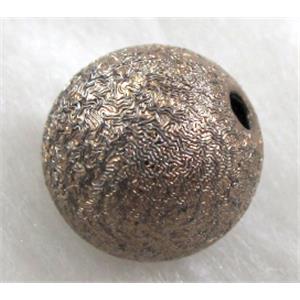 resin bead, round, matte, Bronze, 4mm dia, approx 17000pcs