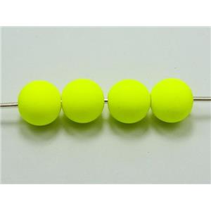 matte round resin beads, yellow, approx 10mm dia