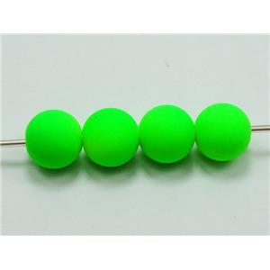 matte round resin bead, green, approx 10mm dia