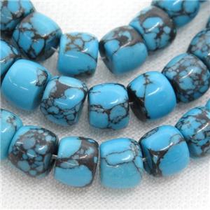 blue Assembled Turquoise barrel beads, approx 8x10mm