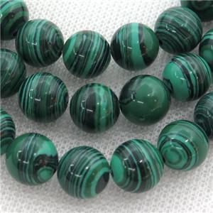 Synthetic Malachite beads, round, green, approx 12mm dia