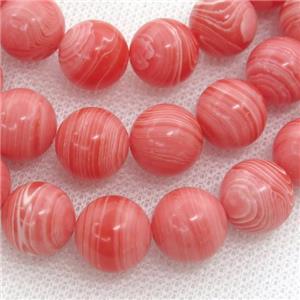 Synthetic Rhodonite beads, round, pink, approx 4mm dia