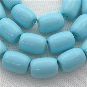 blue Synthetic Turquoiuse beads, barrel, approx 10x14mm
