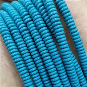 turqblue Resin heishi beads, approx 2x6mm