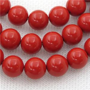 Synthetic red Coral Beads, round, approx 10mm dia