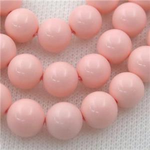 Synthetic Coral Beads, pink, round, approx 4mm dia