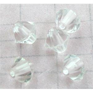 Acrylic beads, transparent, bicone, clear, 4mm dia