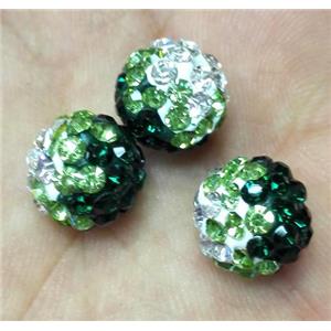 Fimo bead with rhinestone, approx 10mm dia