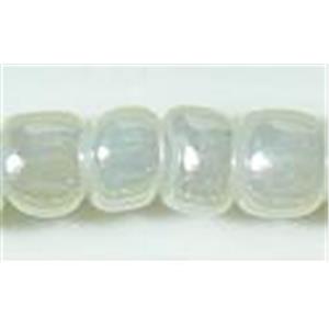white Pony Beads, opaque colours lustered, approx 2mm