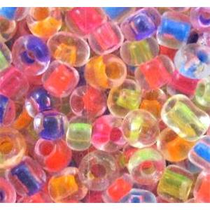 Seed bead, round, mixed color, 2mm dia