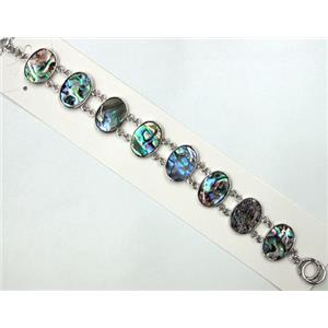 Paua Abalone shell bracelet, mxied, 15x20mm, approx 8 inch(20cm) length