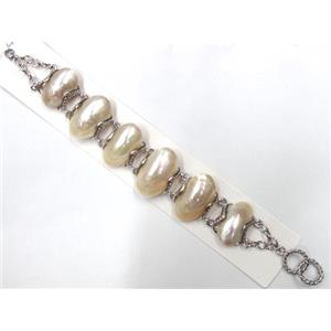 Moter of Pearl, bracelet, mxied, 18x27mm, approx 8 inch(20cm) length