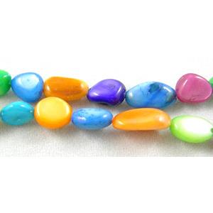 32 inches strin gof freshwater shell beads, chip, freeform, mixed color, (4-6)x9mm,32 inch length
