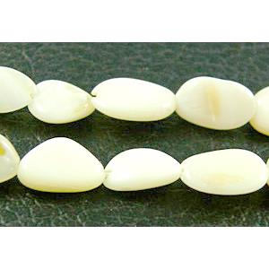 32 inches string of freshwater shell beads, freeform, white, about 5-8mm wide, 7-11mm length, 120pcs per st