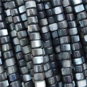 black Shell rondelle beads, approx 2x4mm