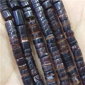 Philippine Clam Shell Beads Heishi Black, approx 4-5mm, 24inch length