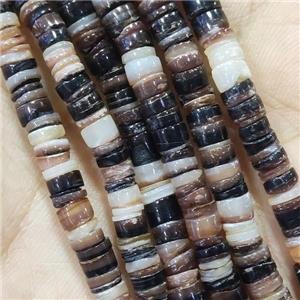 Philippine Clam Shell Beads Heishi Black, approx 5mm, 24inch length