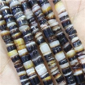 Philippine Clam Shell Spacer Beads Heishi Black, approx 4-5mm, 24inch length