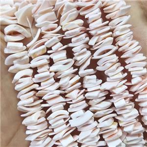 Pink Conch Shell Spacer Beads Freeform, approx 7-8mm