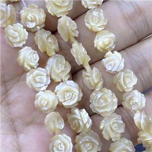 MOP Shell Beads Flower Carved, approx 6mm, 60pcs per st