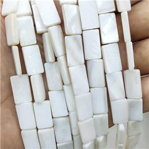 White Sea Shell Rectangle Beads, approx 9-15mm