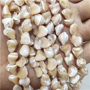 Coffee Sea Shell Beads Freeform Natural Color, approx 8-9mm