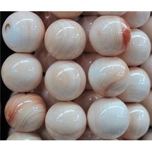 mother of pearl bead, round, 12mm dia