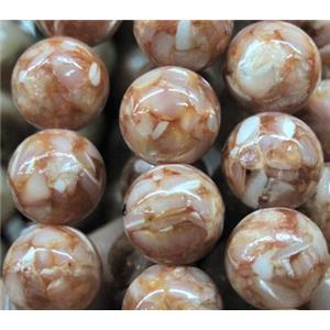 mother of pearl bead, round, 10mm dia