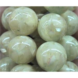 mother of pearl bead, round, 10mm dia
