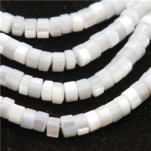 white mother of pearl bead, heishi, approx 6mm