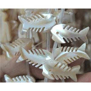 MOP Shell Fish Beads, approx 9x18mm