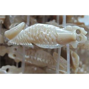 MOP Shell Fish Charms Beads, approx 14x42mm
